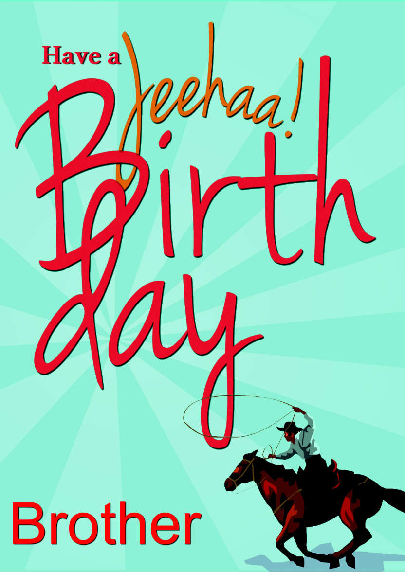 Cowboy Birthday Card - card made with Crafty Bob's Card Creator