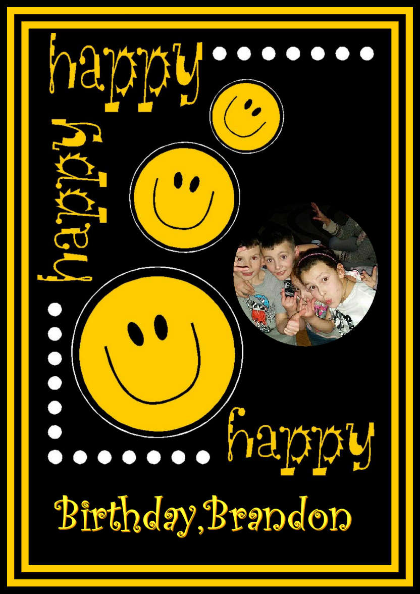 Happy Happy Happy Card Front - card made with Crafty Bob's Card Creator