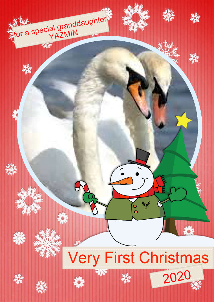 Very First Christmas Snowman - card made with Crafty Bob's Card Creator