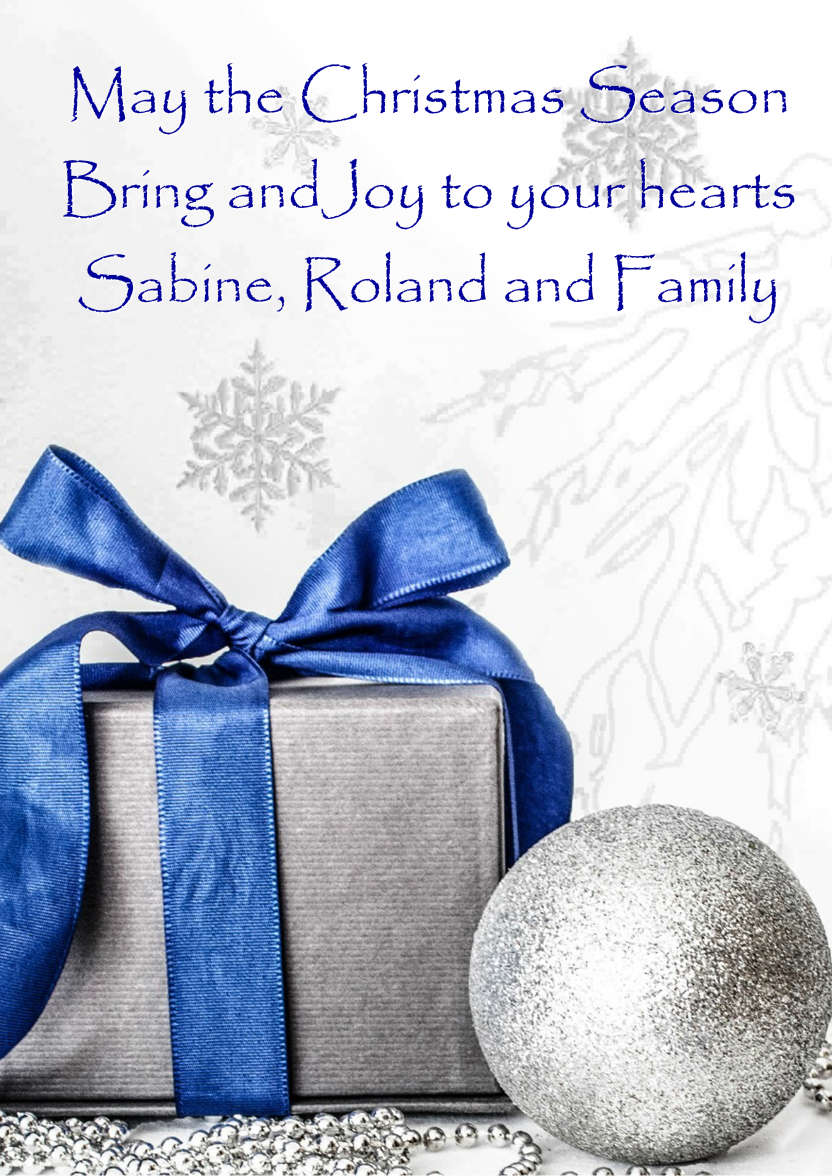 Christmas Gift and Bauble Silver - card made with Crafty Bob's Card Creator