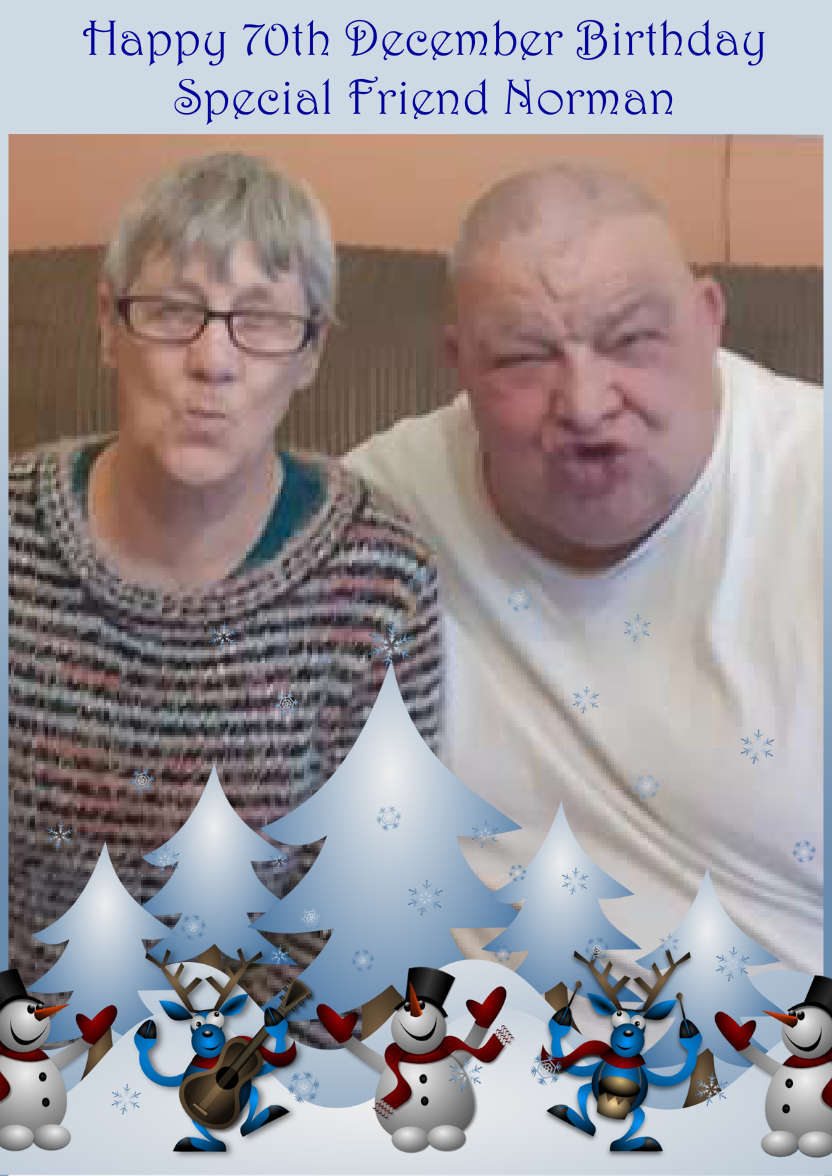 Dancing Christmas Friends - card made with Crafty Bob's Card Creator