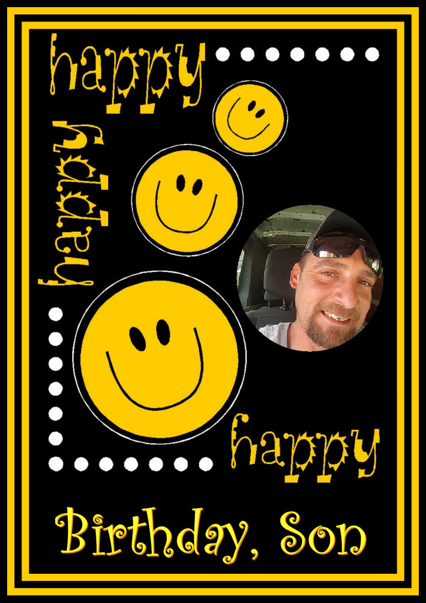 Happy Happy Happy Card Front - card made with Crafty Bob's Card Creator