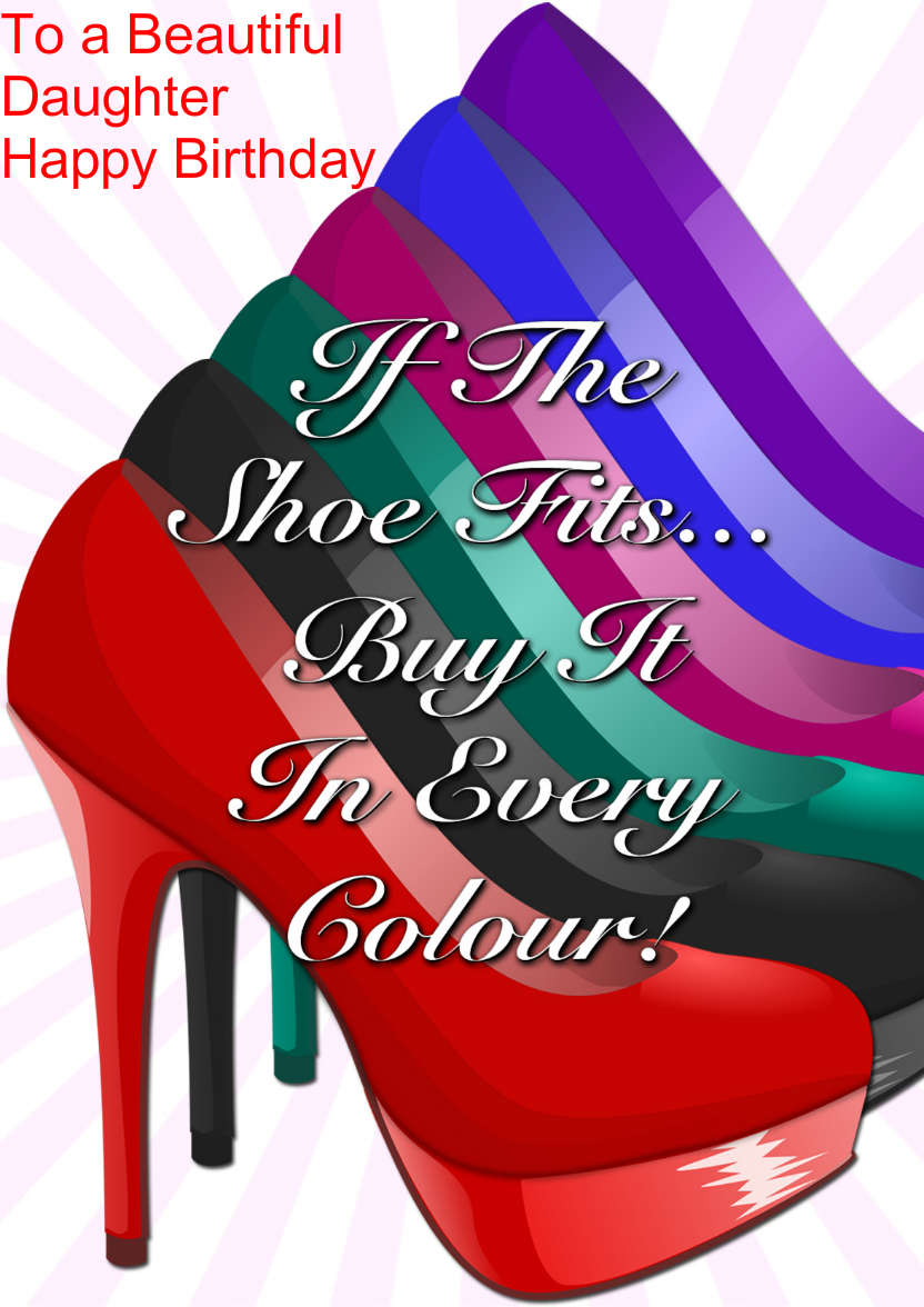 If the Shoe Fits Female Card - card made with Crafty Bob's Card Creator
