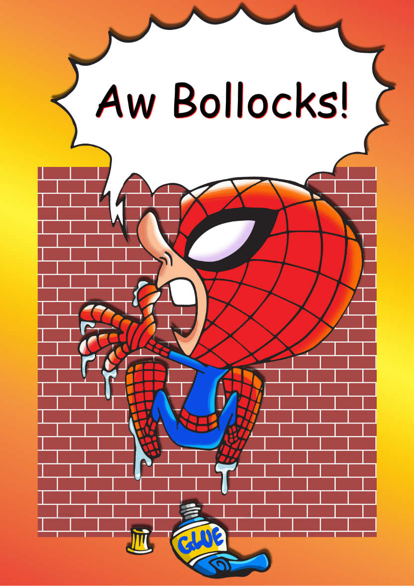 Spoof Spiderman Humorous Card - card made with Crafty Bob's Card Creator