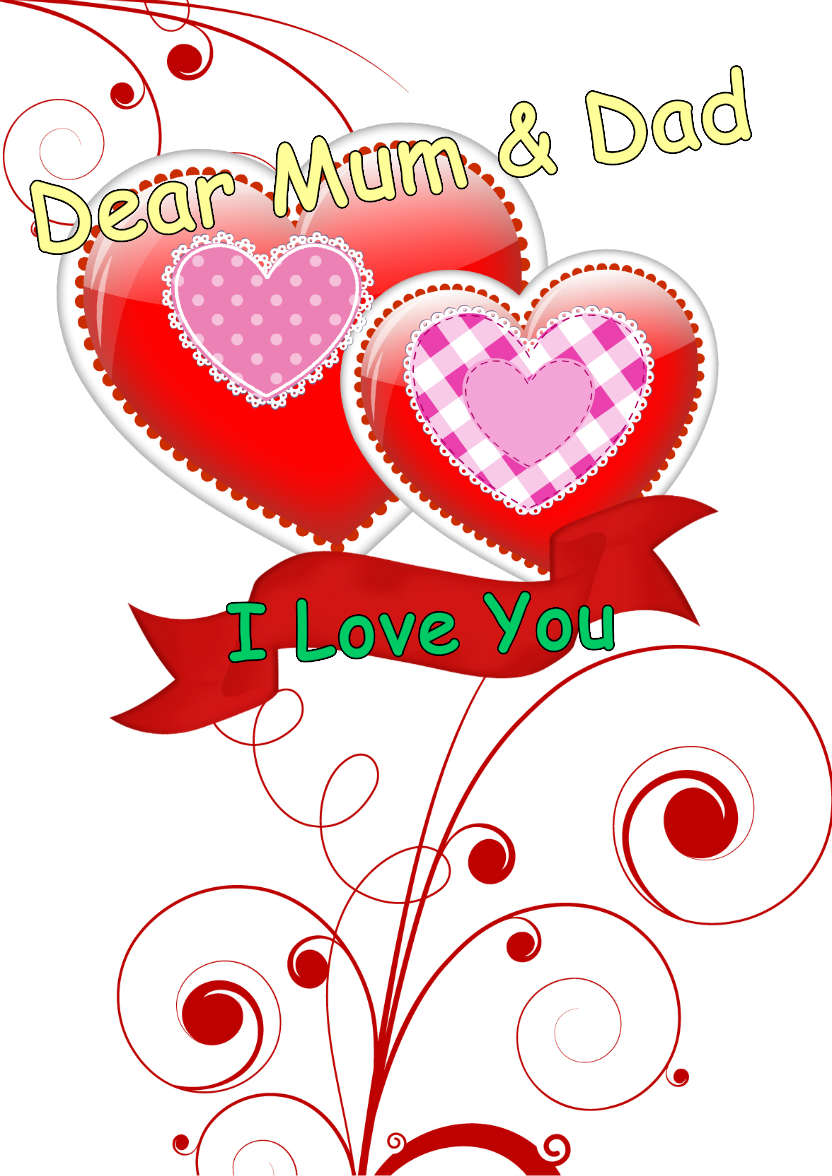 Double Heart and Flourish Card Front - card made with Crafty Bob's Card Creator