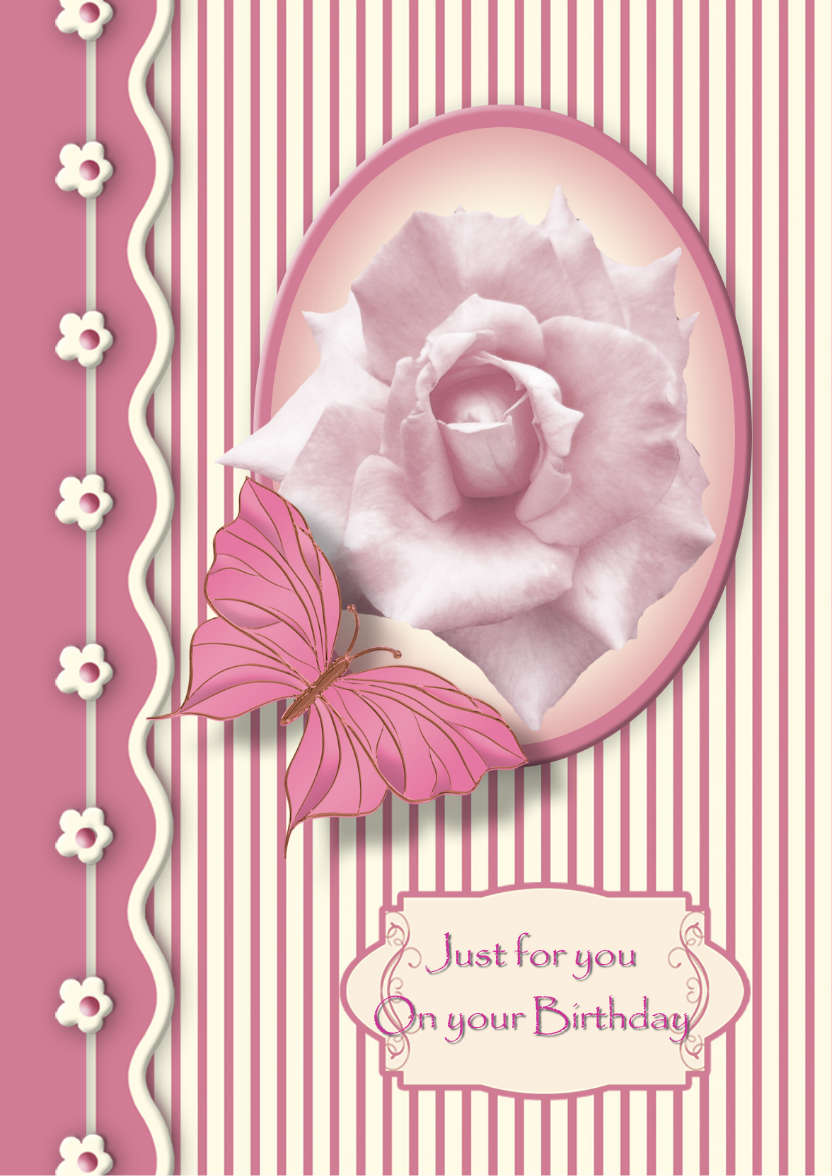 Perfect Pink Rose - card made with Crafty Bob's Card Creator