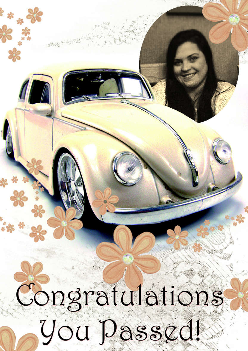 Congratulations Driving Test Female - card made with Crafty Bob's Card Creator