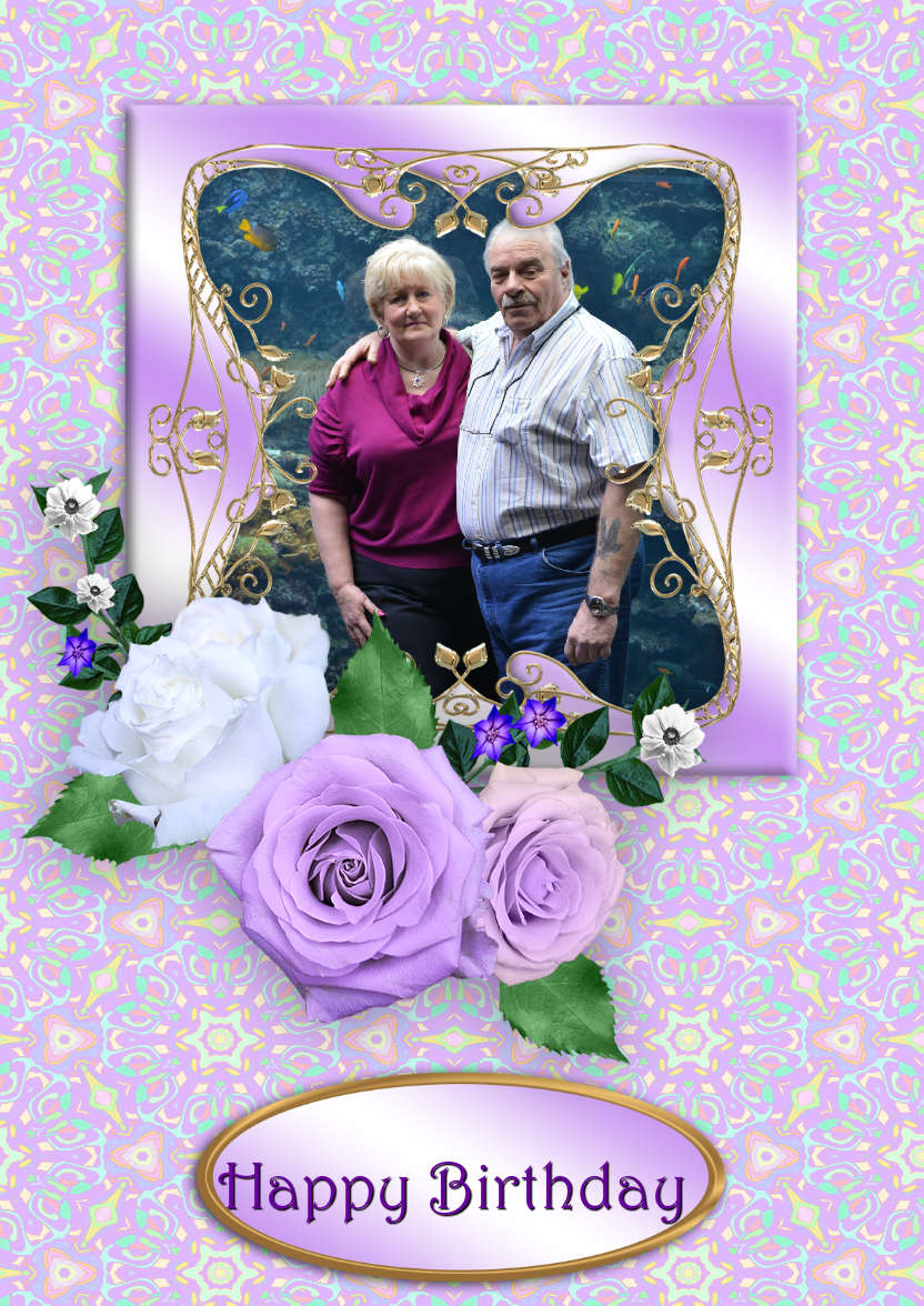 Lilac Roses - card made with Crafty Bob's Card Creator