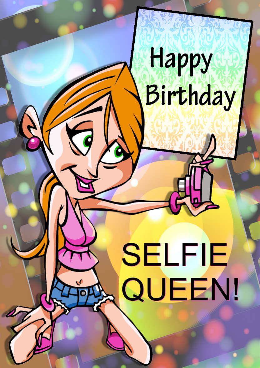 Selfie Queen Card - card made with Crafty Bob's Card Creator