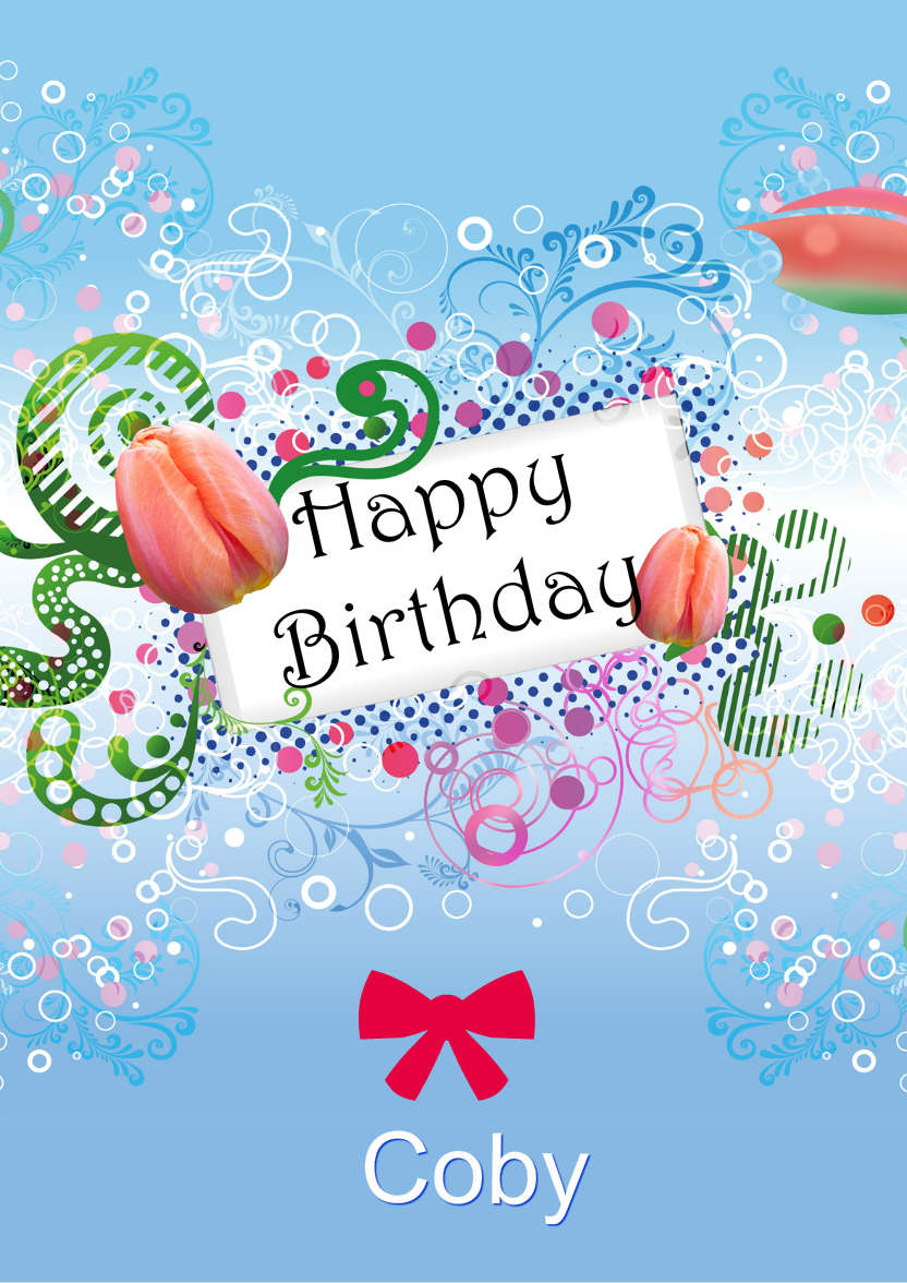 Tulip Arrangement - card made with Crafty Bob's Card Creator
