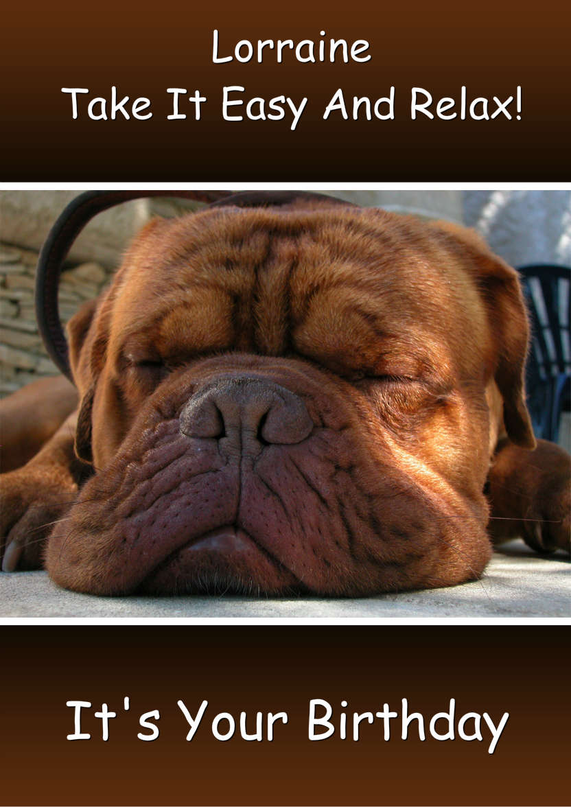 Sleeping Dog Card Front - card made with Crafty Bob's Card Creator