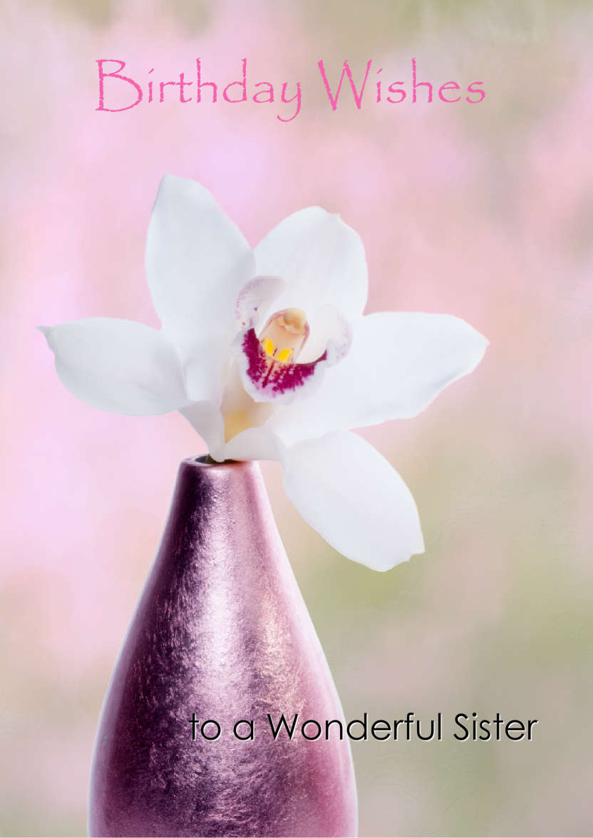 White Orchid Card - card made with Crafty Bob's Card Creator