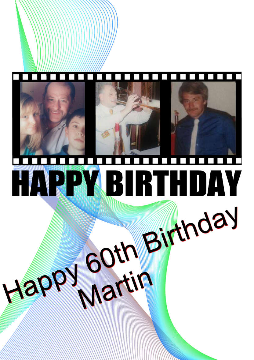 Filmstrip Birthday Aperture Card Blue - card made with Crafty Bob's Card Creator