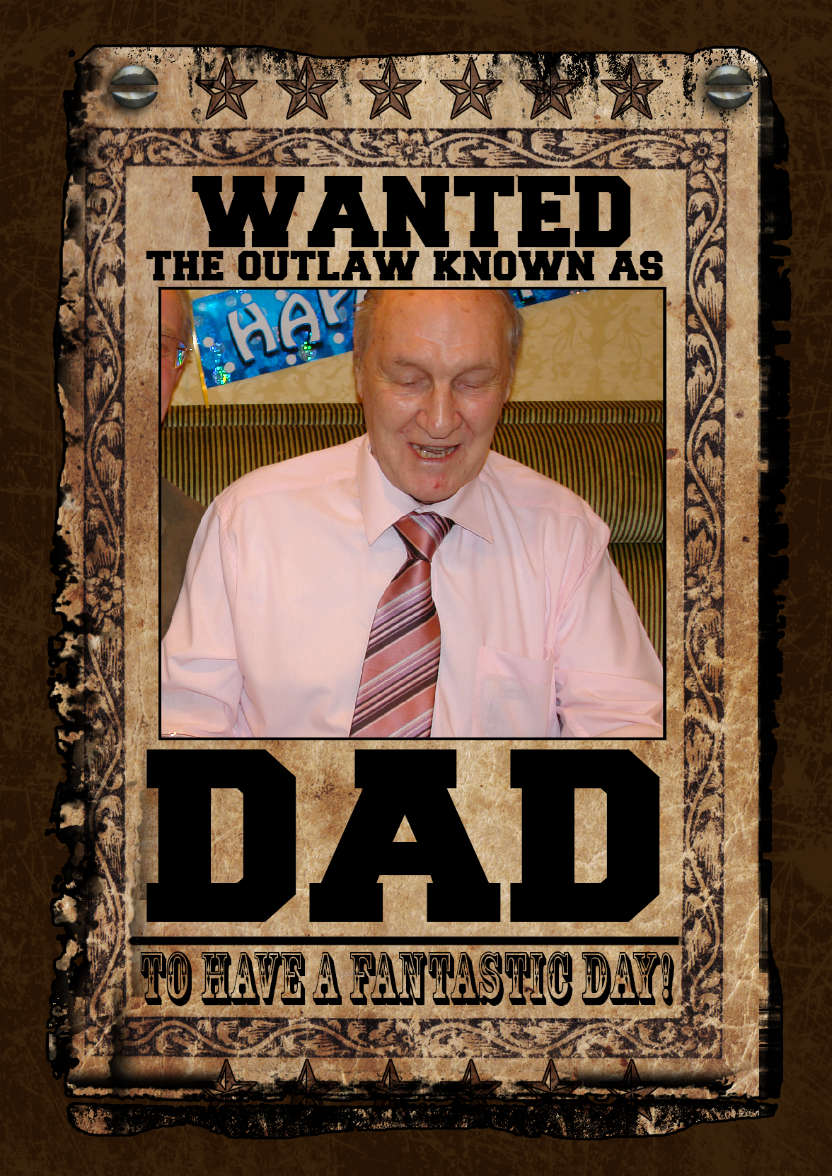 Dad Birthday. Father's Day, Photo Greeting Card - card made with Crafty Bob's Card Creator