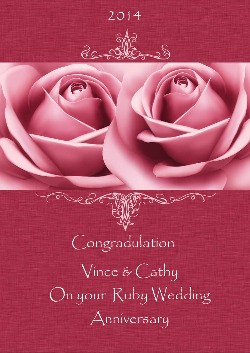 Pink Roses Card Front - card made with Crafty Bob's Card Creator