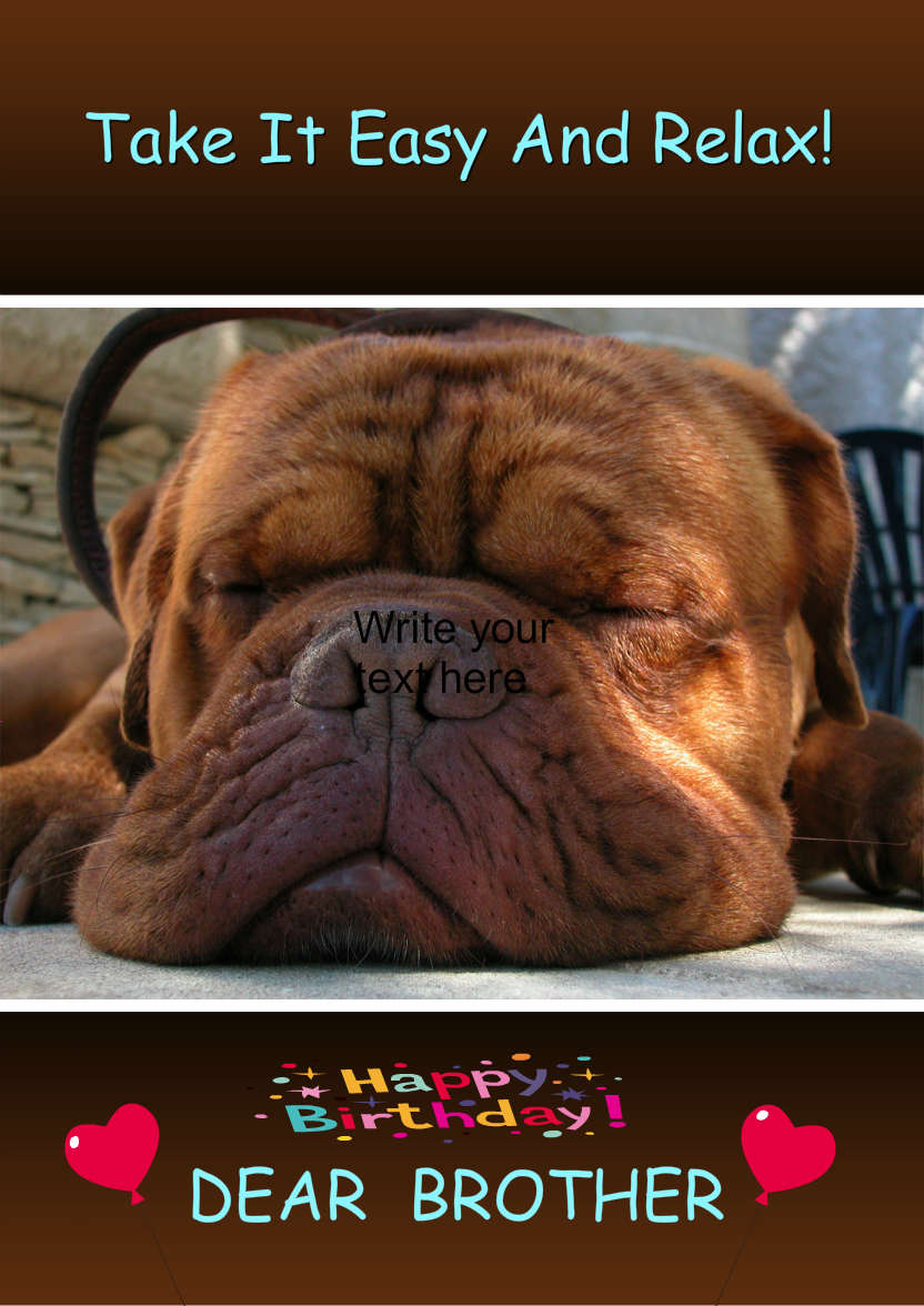 Sleeping Dog Card Front - card made with Crafty Bob's Card Creator