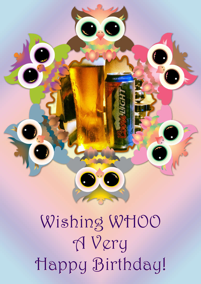 Cute Owl Frame Photo Card - card made with Crafty Bob's Card Creator