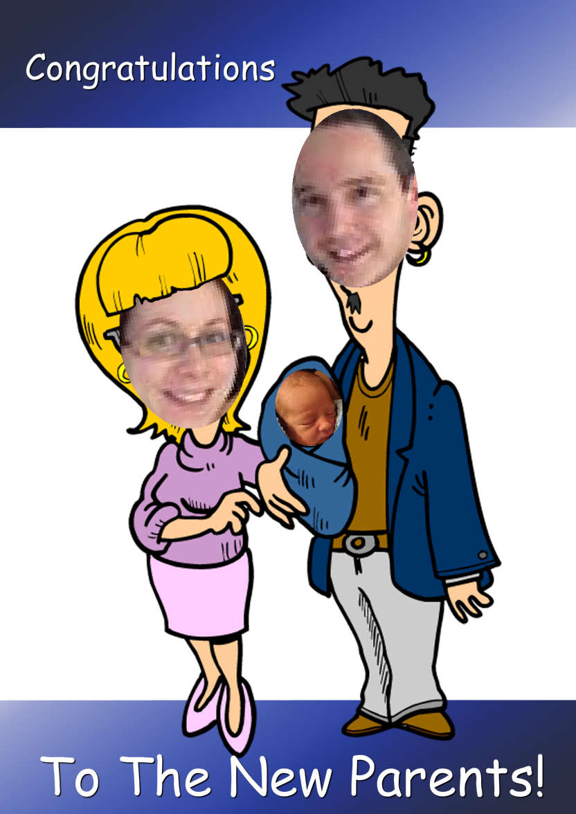 New Parents Multi-aperture Card - card made with Crafty Bob's Card Creator