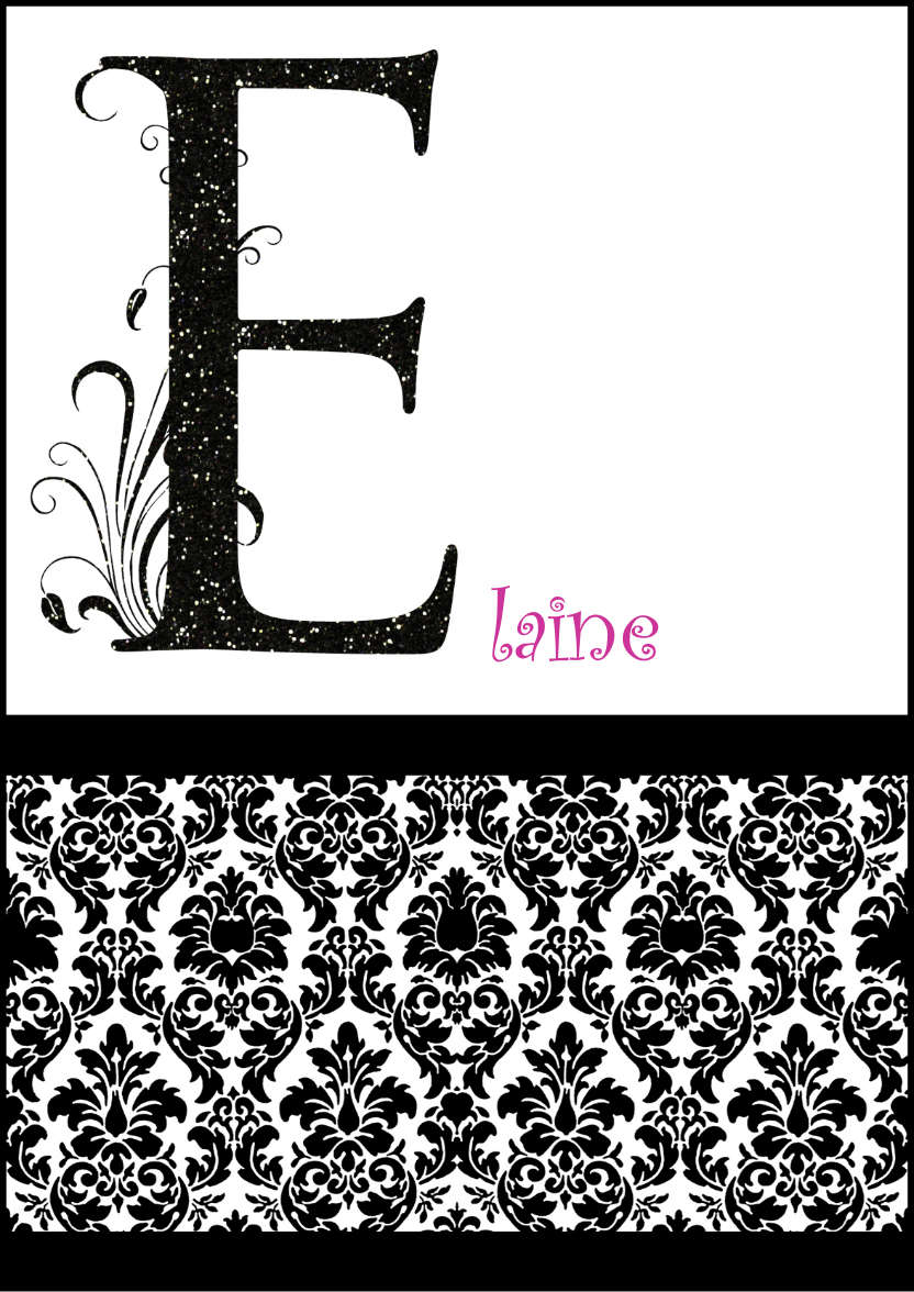Damask Monogram Letter E Card - card made with Crafty Bob's Card Creator