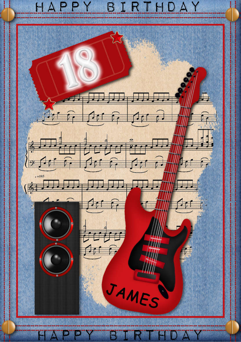 Musical Birthday - card made with Crafty Bob's Card Creator