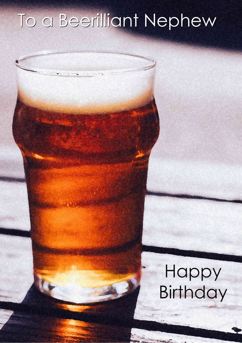 Mine's a Pint Any Occasion Card - card made with Crafty Bob's Card Creator