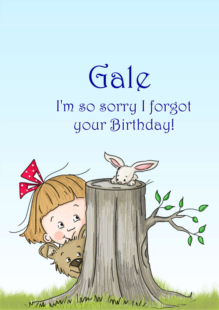Hide and Seek Belated Birthday Card - card made with Crafty Bob's Card Creator