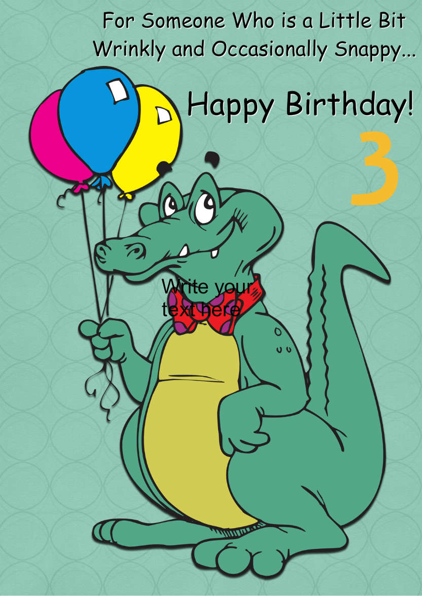 Crocodile Birthday - card made with Crafty Bob's Card Creator
