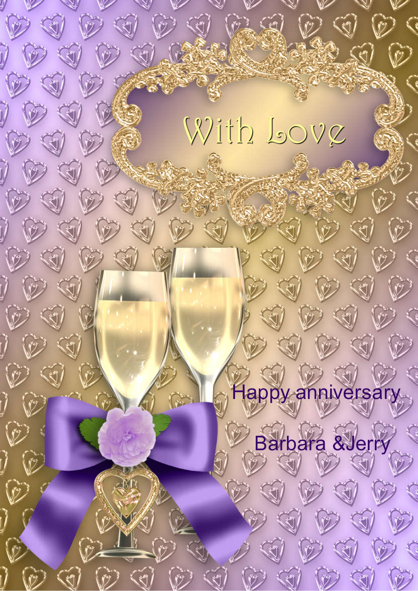 Champagne Romance - card made with Crafty Bob's Card Creator