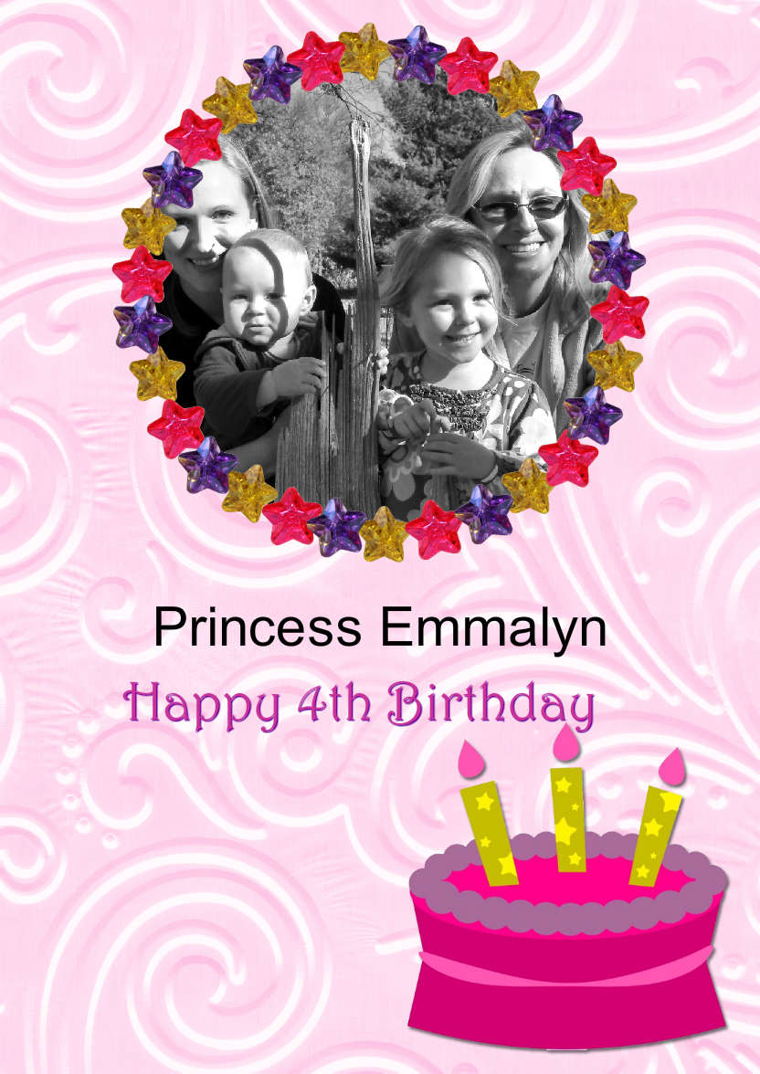 Star Frame Birthday Girl - card made with Crafty Bob's Card Creator