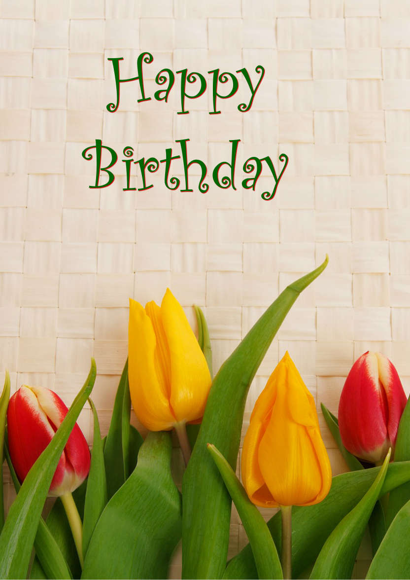 Godparents Day Tulip Border - card made with Crafty Bob's Card Creator