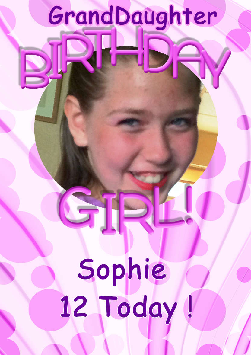 Birthday Girl Aperture Frame Card - card made with Crafty Bob's Card Creator