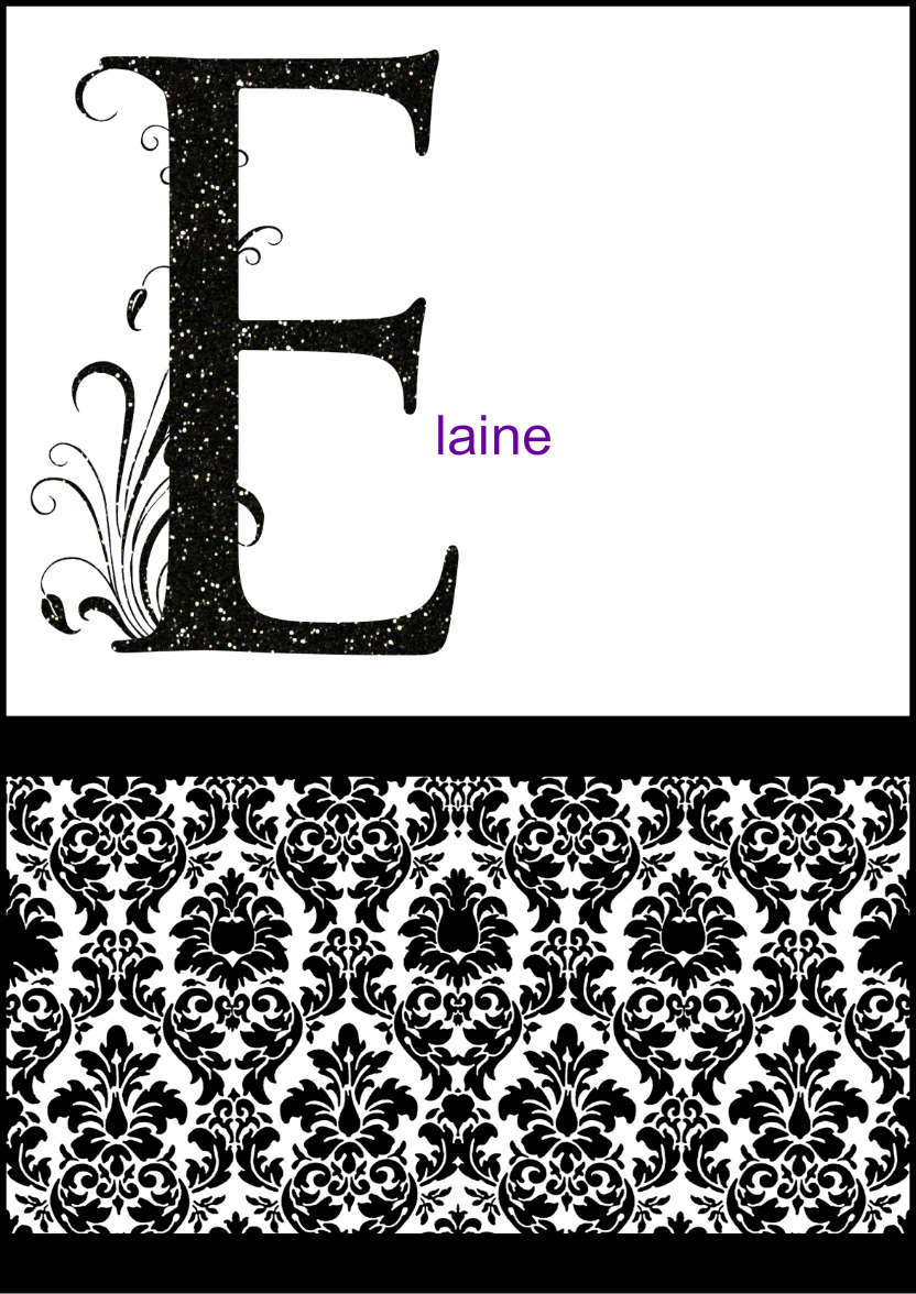 Damask Monogram Letter E Card - card made with Crafty Bob's Card Creator
