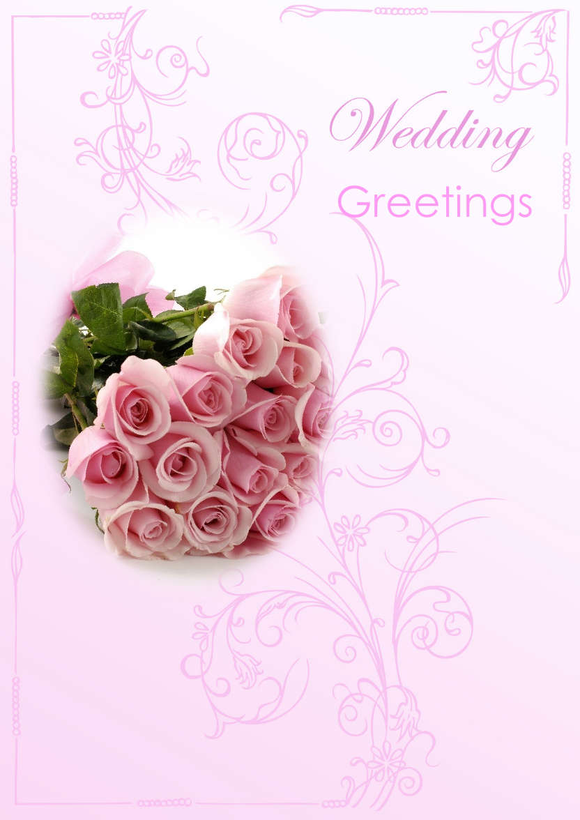 Pink Wedding Flourish Aperture Card Front/invitation - card made with Crafty Bob's Card Creator
