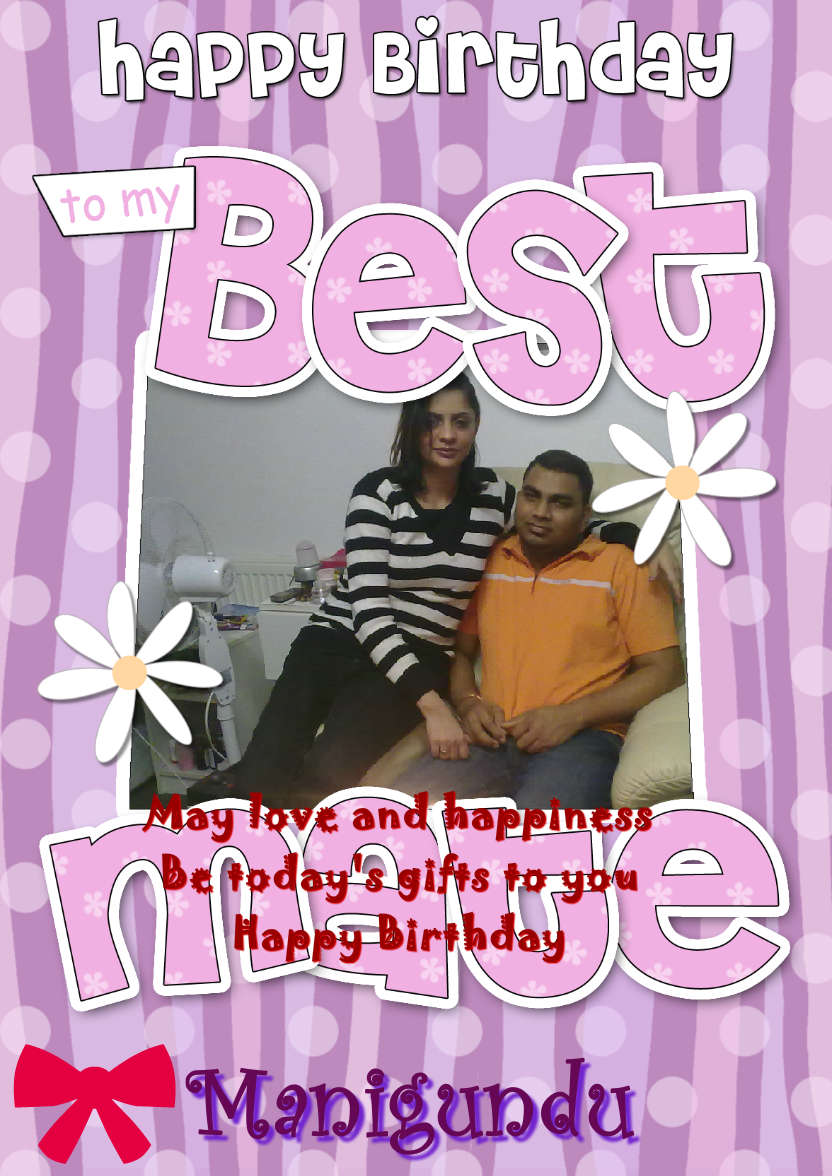 Birthday Best Mate Photo Upload Card - card made with Crafty Bob's Card Creator