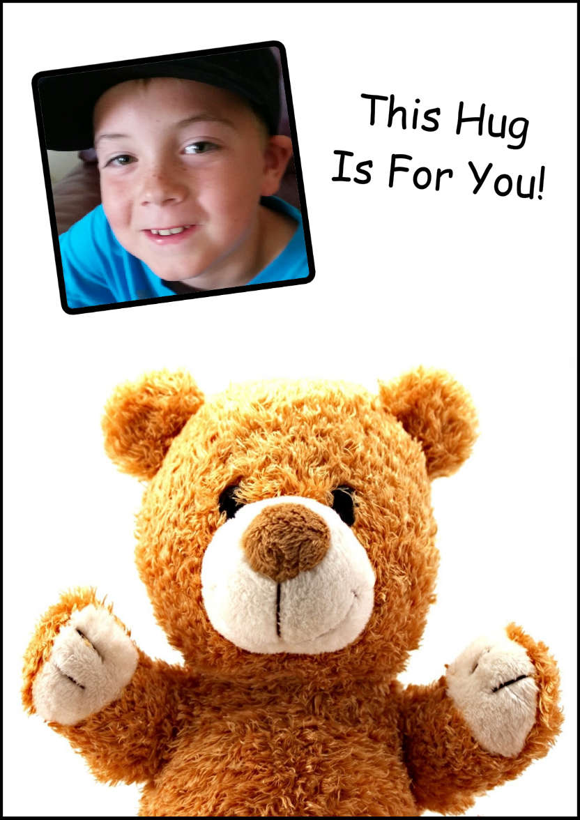 Bear Hug Aperture Card - card made with Crafty Bob's Card Creator