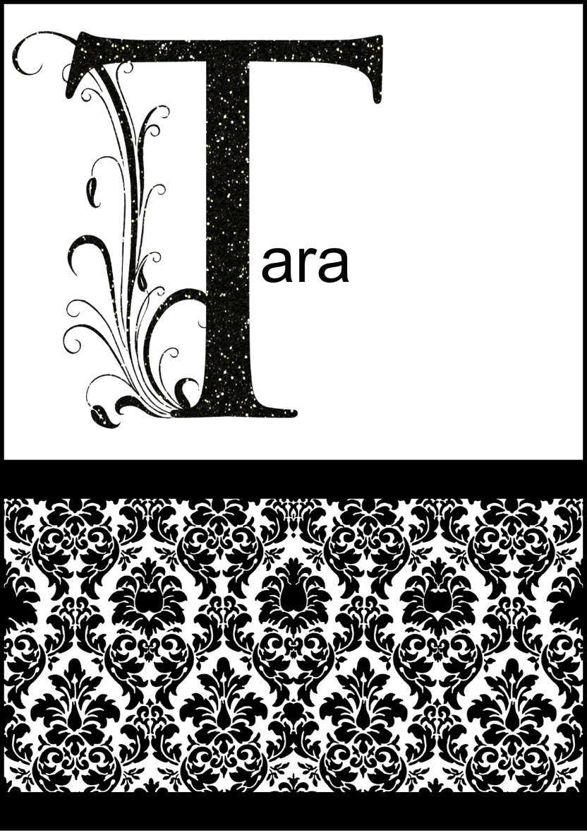 Damask Monogram Letter T Card - card made with Crafty Bob's Card Creator