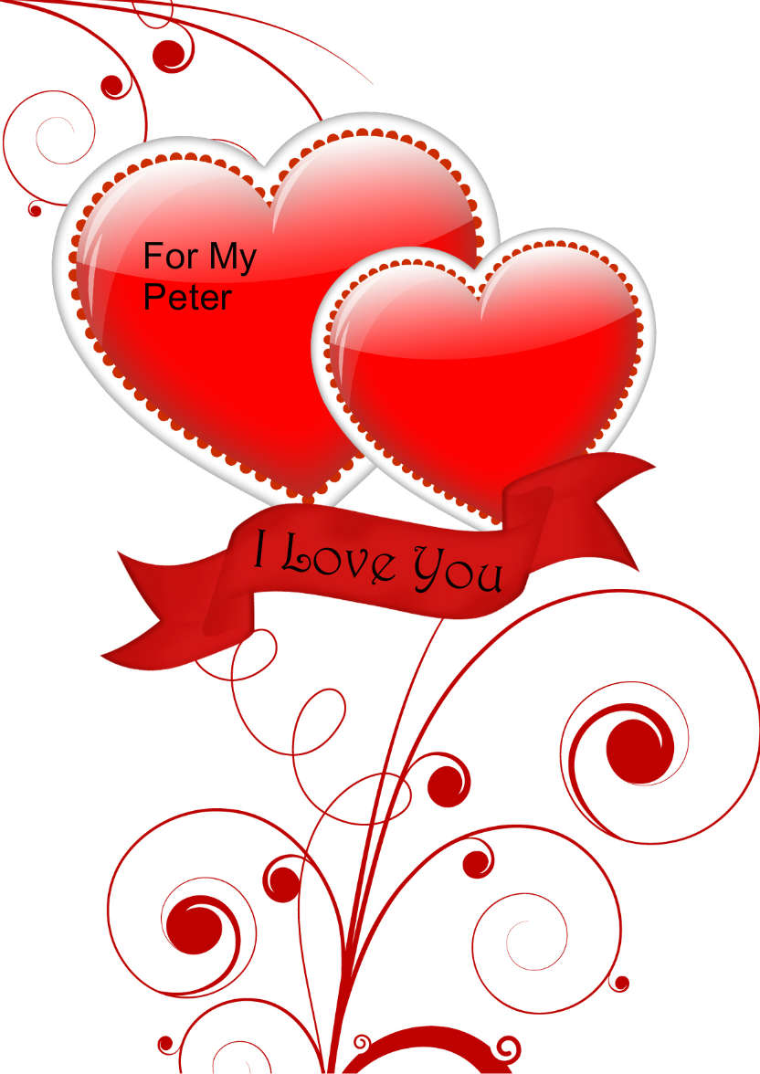 Double Heart and Flourish Card Front - card made with Crafty Bob's Card Creator