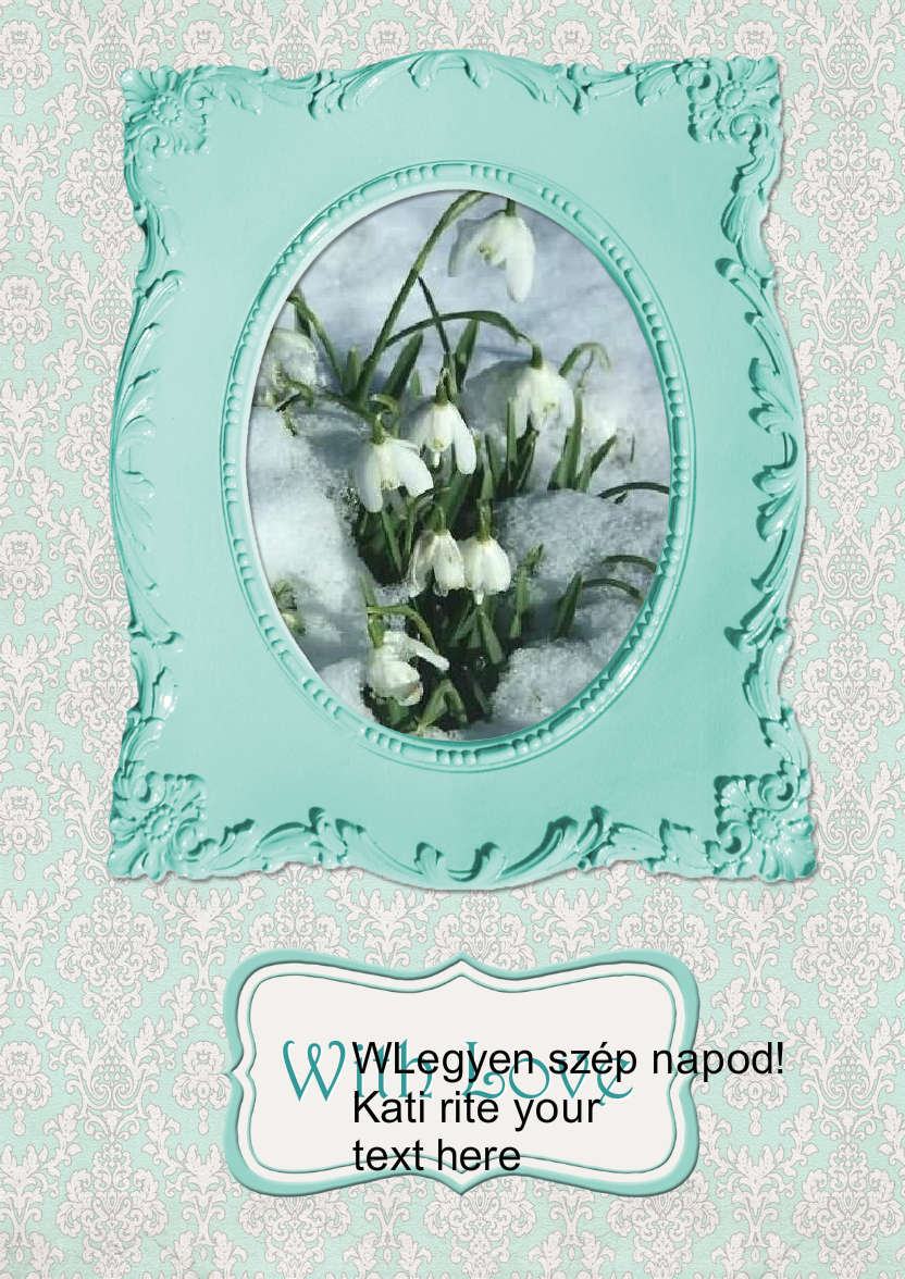 Green Vintage Style Frame Photo Card - card made with Crafty Bob's Card Creator