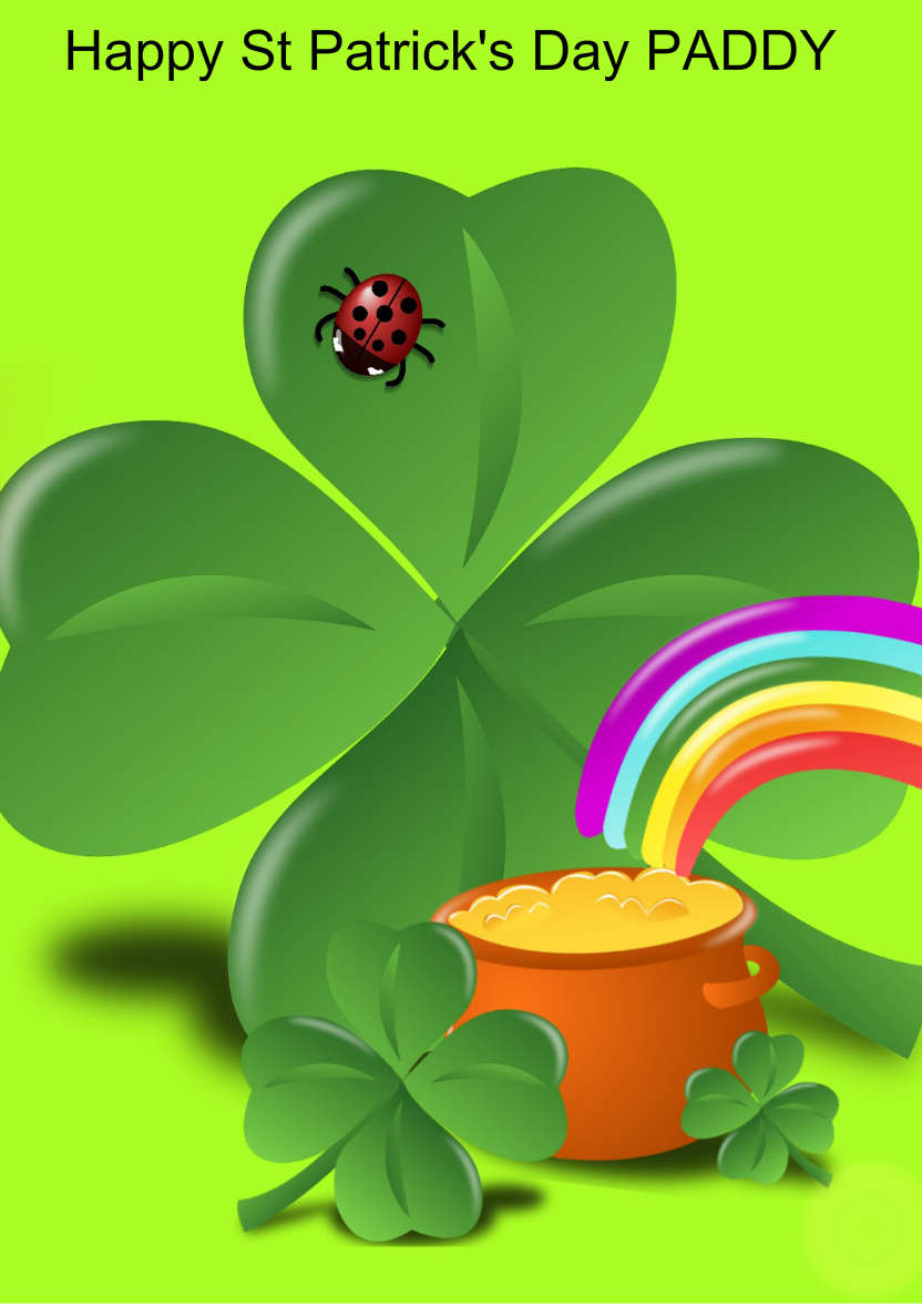 Pot of Gold Saint Patricks Day or Good Luck Card - card made with Crafty Bob's Card Creator
