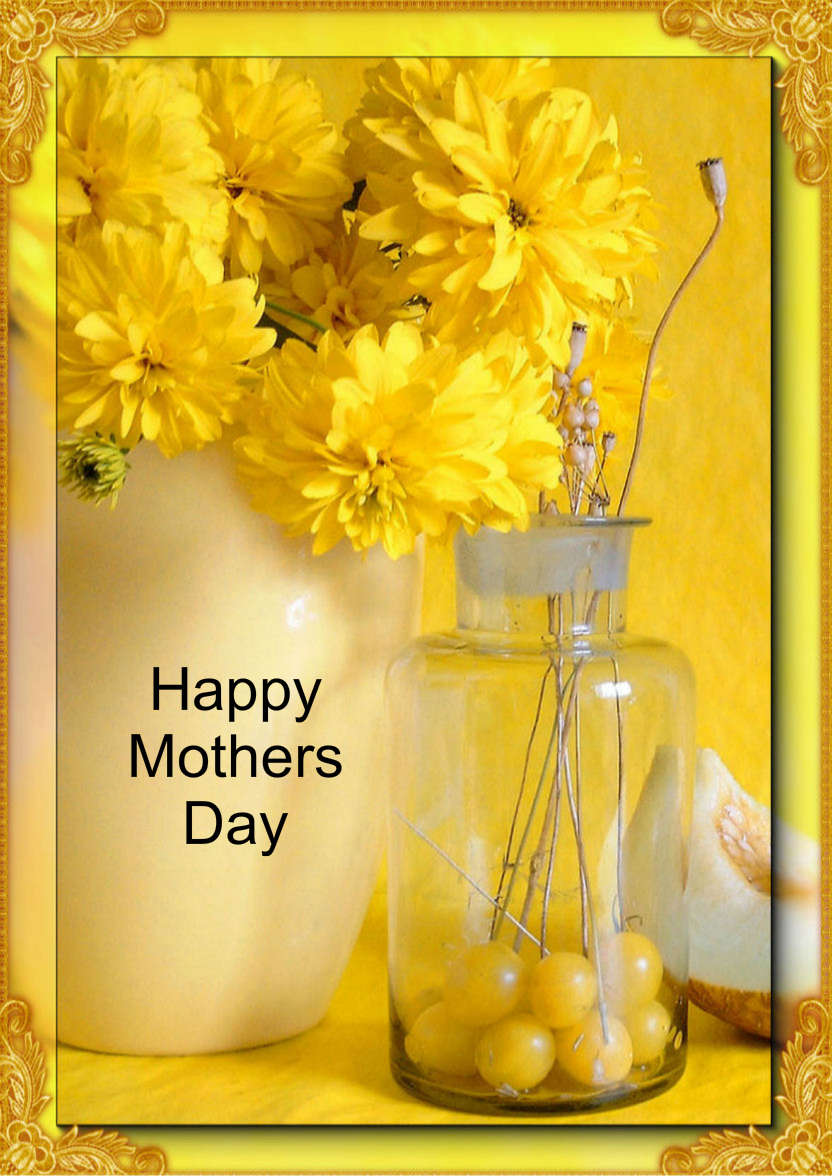 Yellow Floral Birthday - card made with Crafty Bob's Card Creator