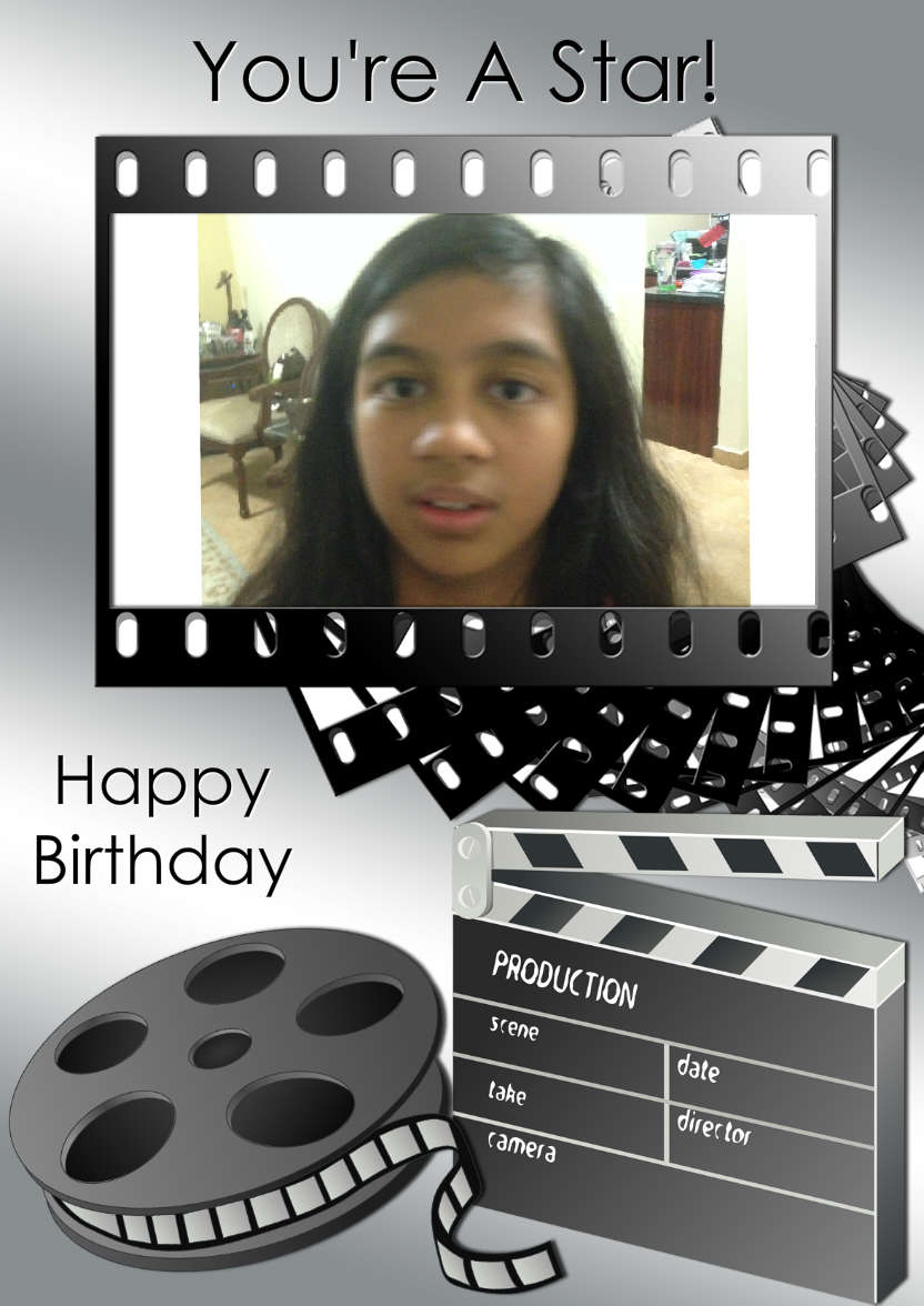 Movie Star Photo Card - card made with Crafty Bob's Card Creator