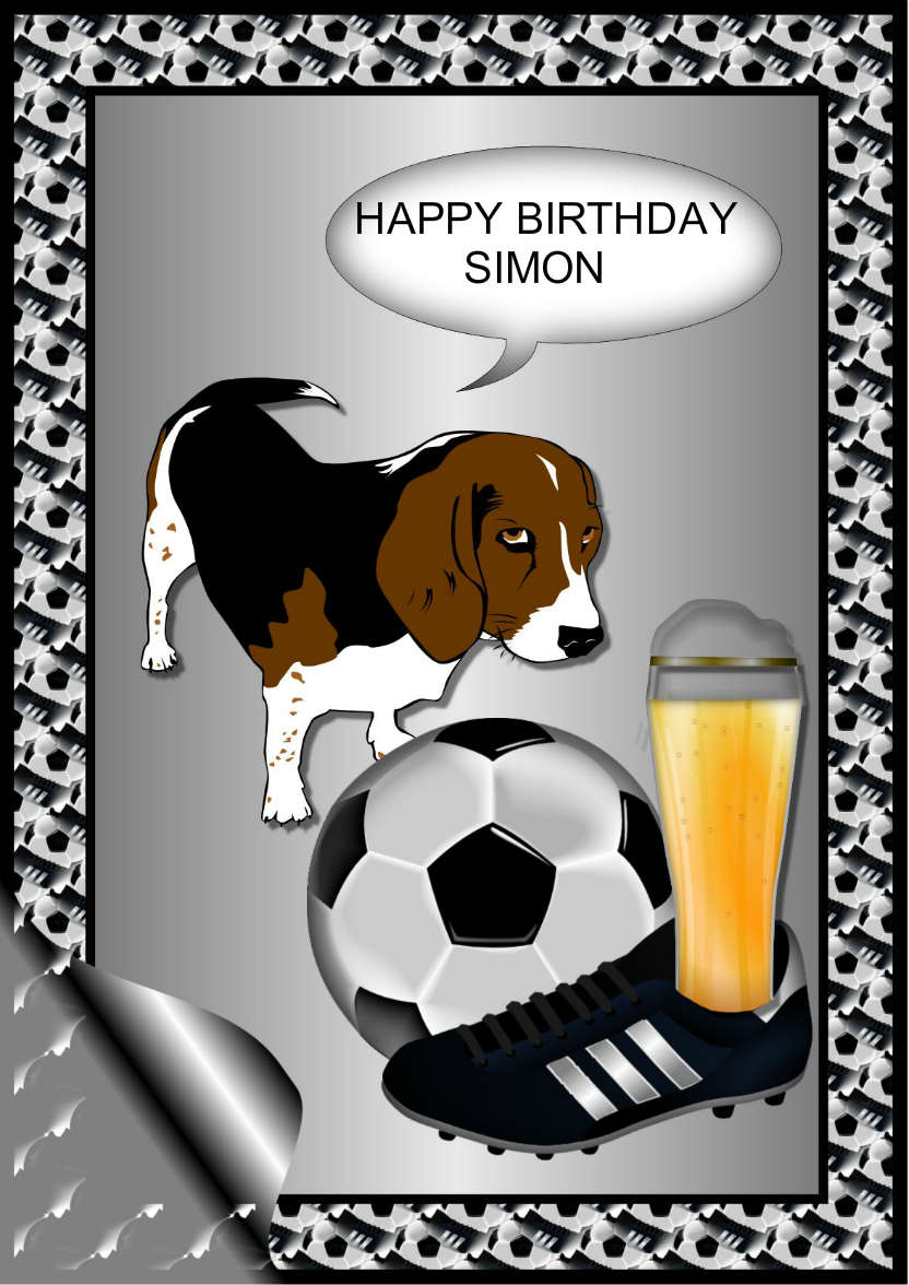 Soccer and Beer and Men's Best Friend - card made with Crafty Bob's Card Creator