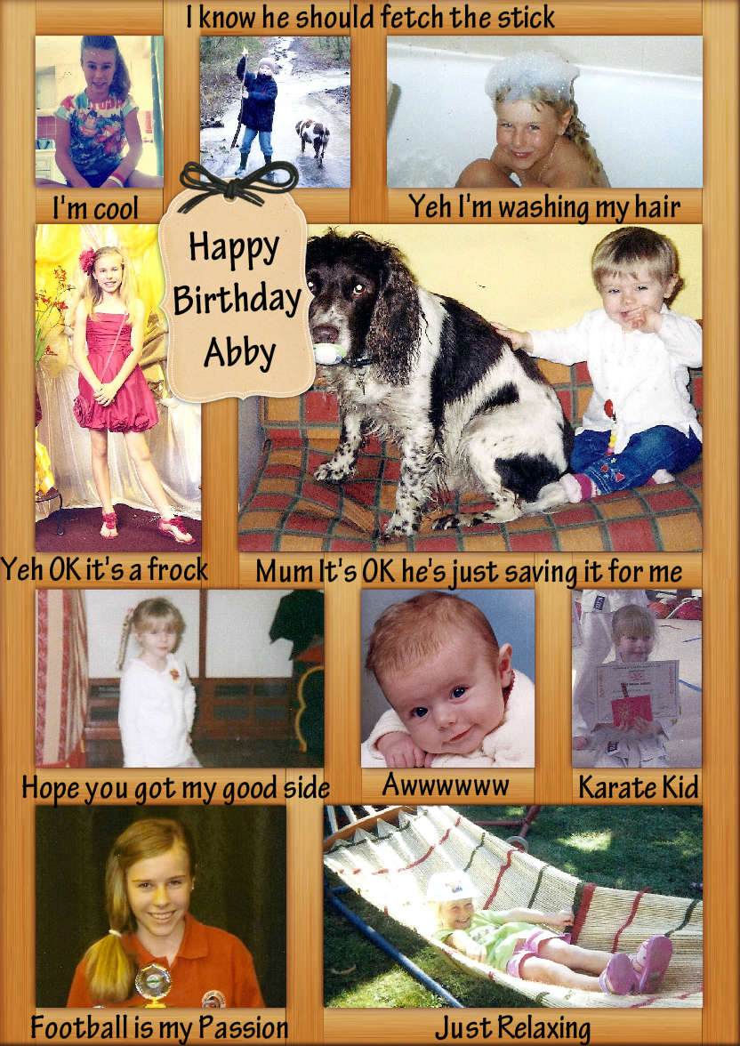 Wooden Collage Frame Card - card made with Crafty Bob's Card Creator