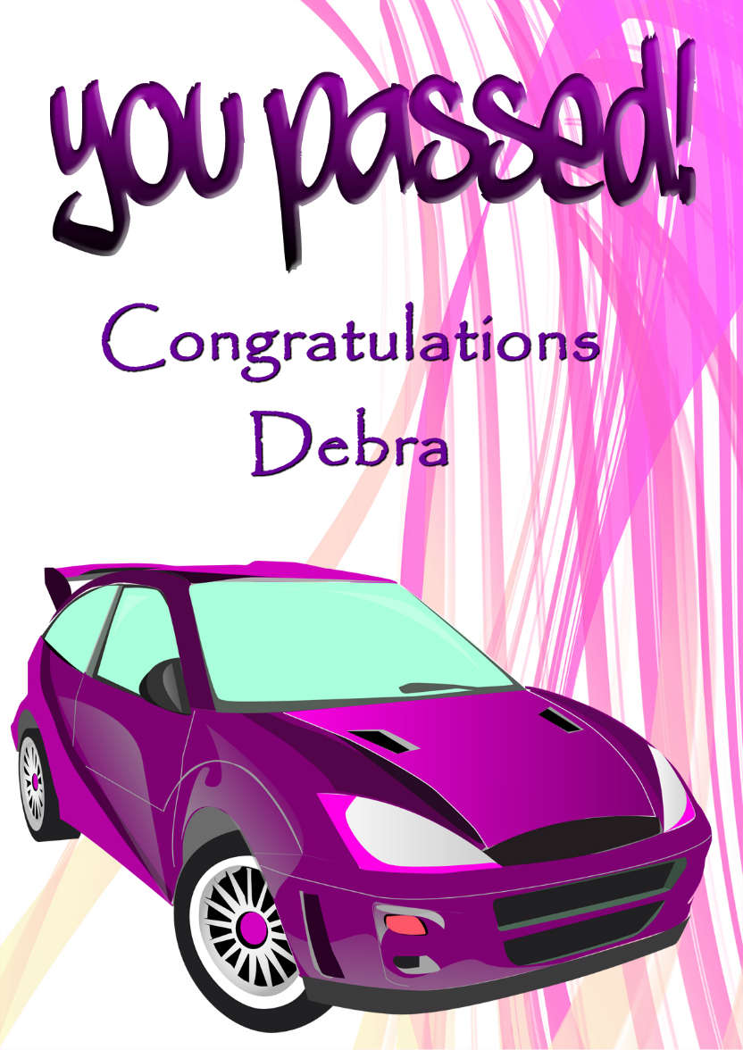 You Passed! Purple - card made with Crafty Bob's Card Creator