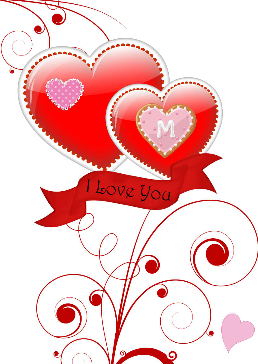 Double Heart and Flourish Card Front - card made with Crafty Bob's Card Creator