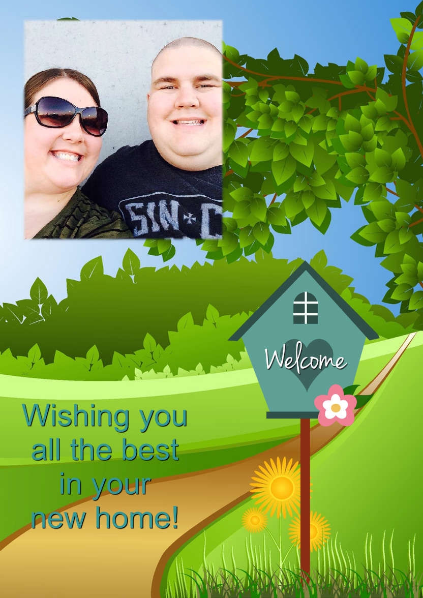 New Home Photo Card - card made with Crafty Bob's Card Creator