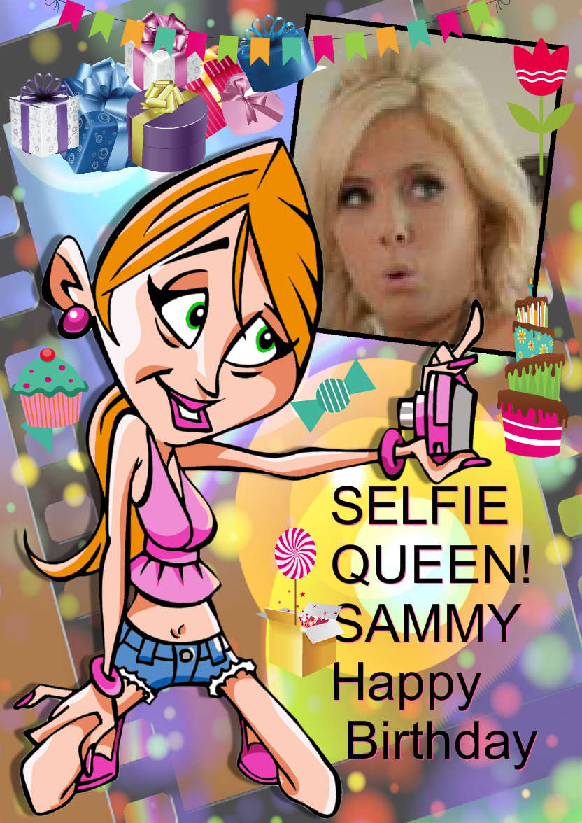 Selfie Queen Card - card made with Crafty Bob's Card Creator