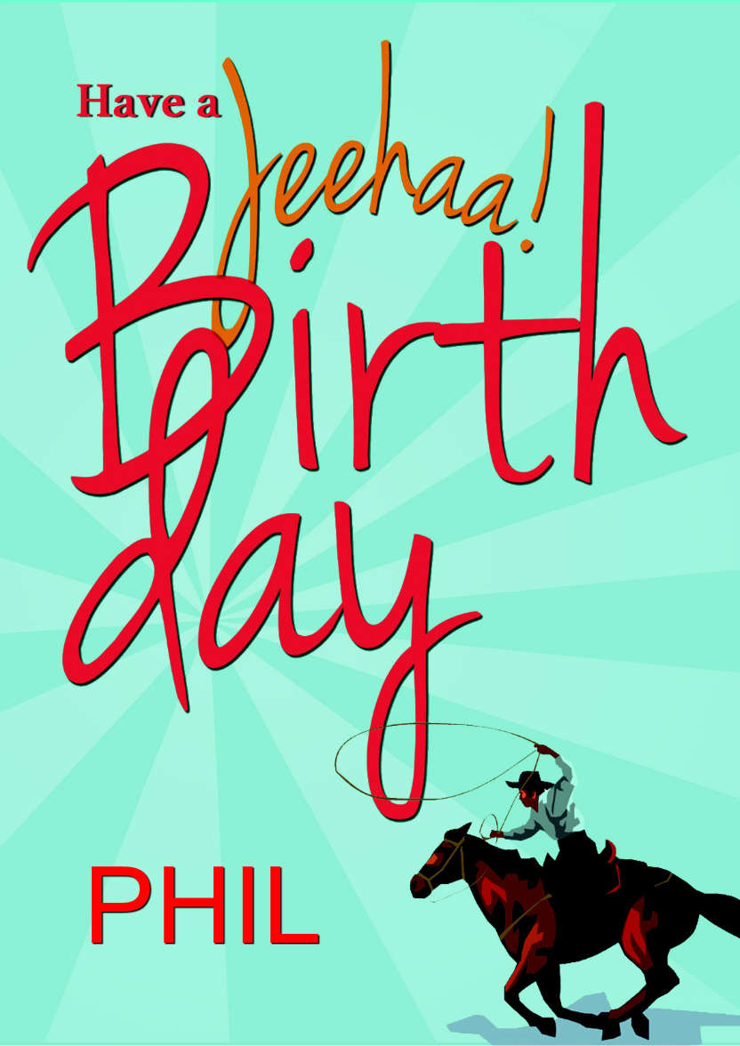 Cowboy Birthday Card - card made with Crafty Bob's Card Creator