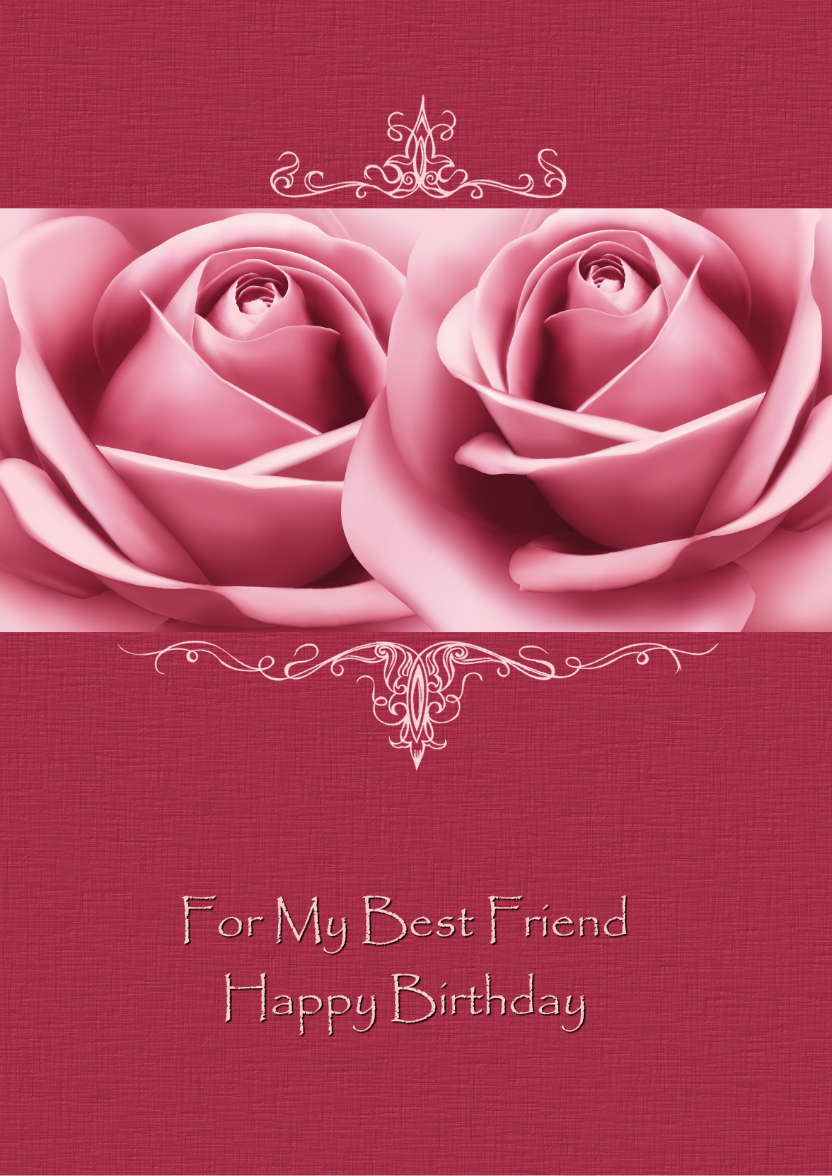 Pink Roses Card Front - card made with Crafty Bob's Card Creator