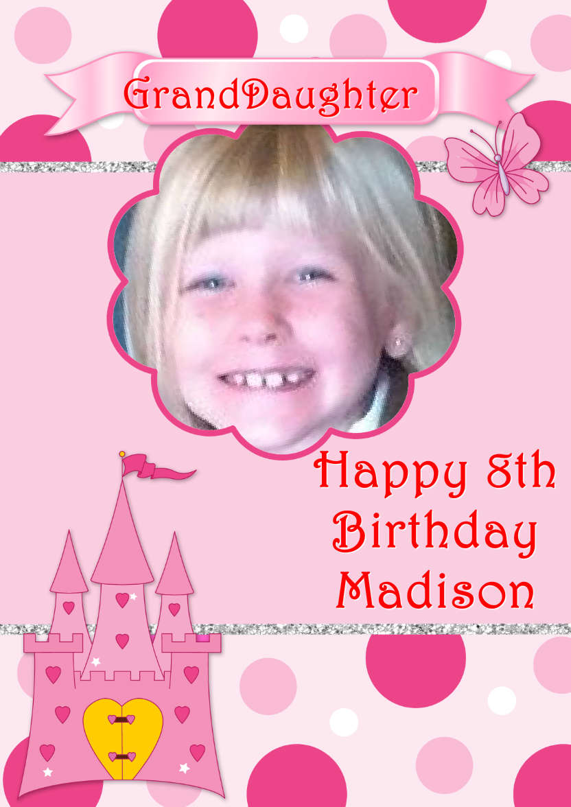 Pretty Princess Photo Card - card made with Crafty Bob's Card Creator